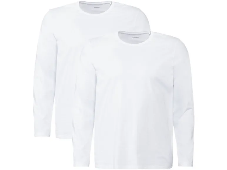 2 heren shirts met lange mouwen<LIVERGY® New