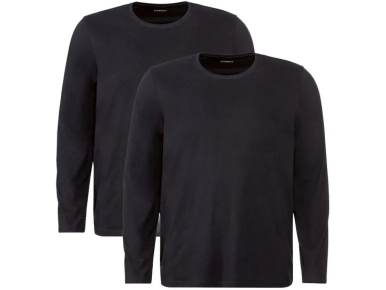 2 heren shirts met lange mouwen<LIVERGY® New