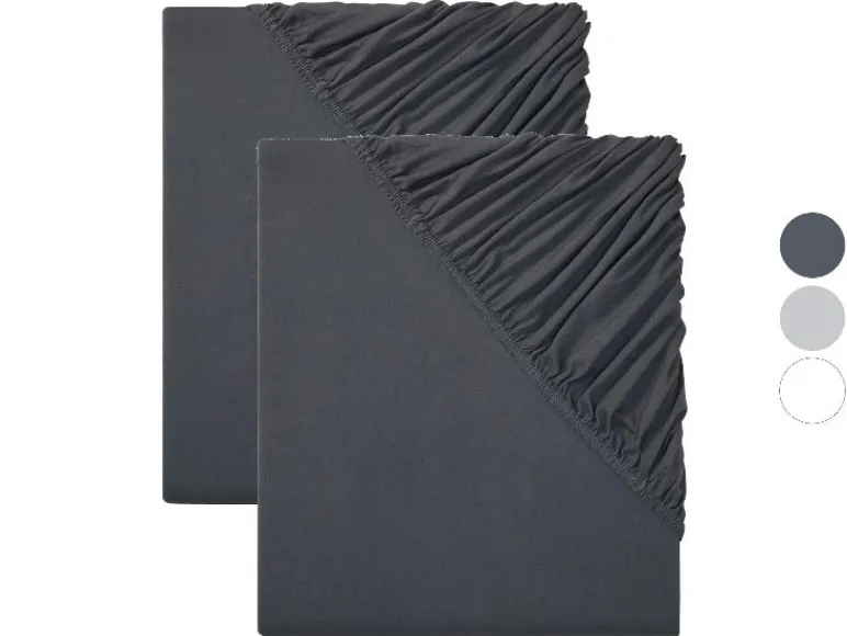 2 jersey hoeslakens 180-200 x 200 cm<LIVARNO home Discount