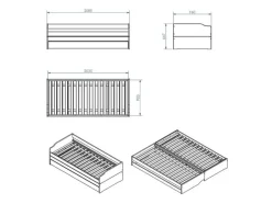 Bedframe Lotar 90 x 200 cm<Inter Link Best