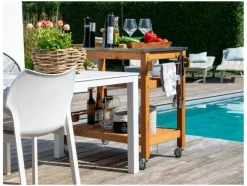 Bijzettafel met RVS blad<dobar