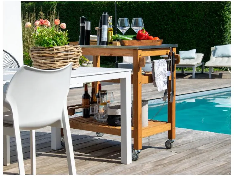 Bijzettafel met RVS blad<dobar
