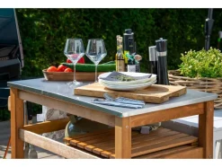 Bijzettafel met RVS blad<dobar
