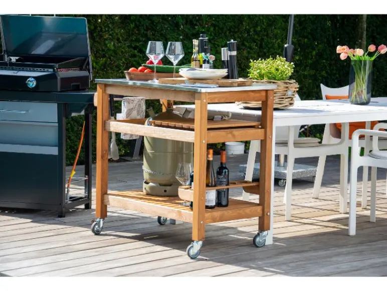 Bijzettafel met RVS blad<dobar