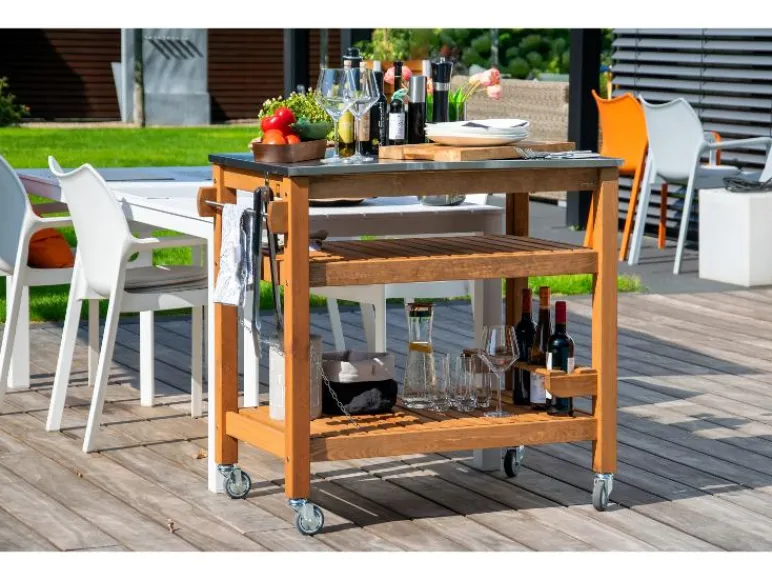 Bijzettafel met RVS blad<dobar