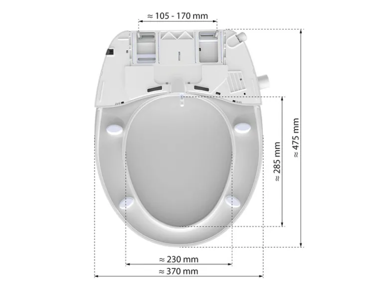 Douche-wc opzetstuk met soft-close-mechanisme en snelsluiting<Eisl Online