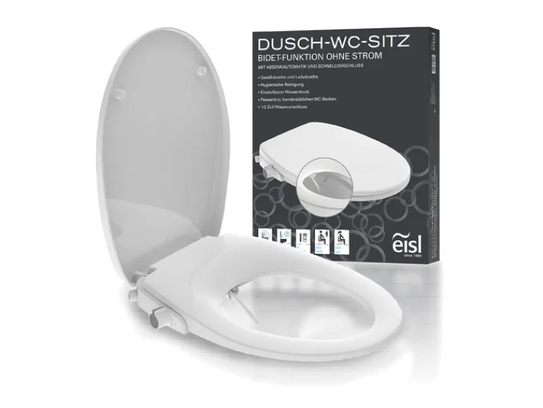 Douche-wc opzetstuk met soft-close-mechanisme en snelsluiting<Eisl Online