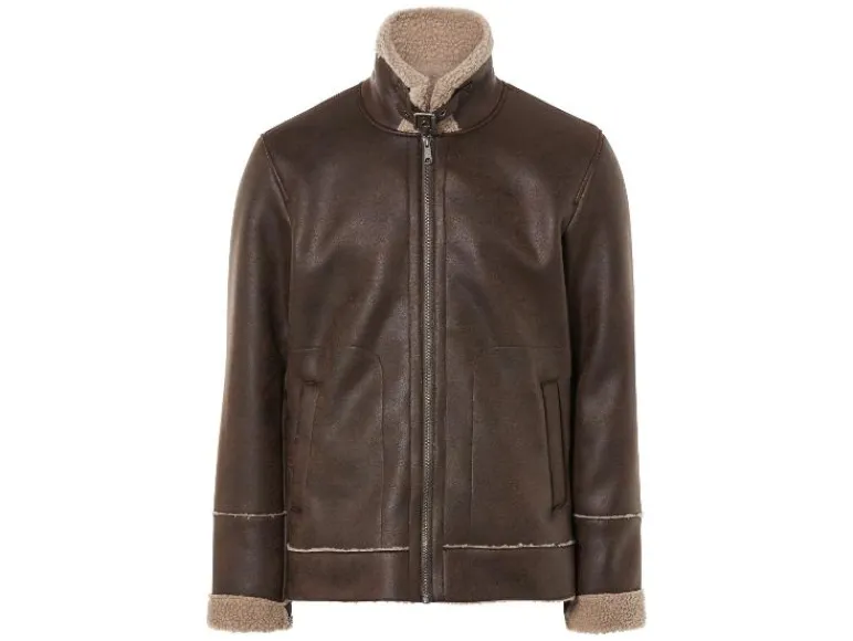 Heren bikerjack met imitatiebont<LIVERGY® Discount