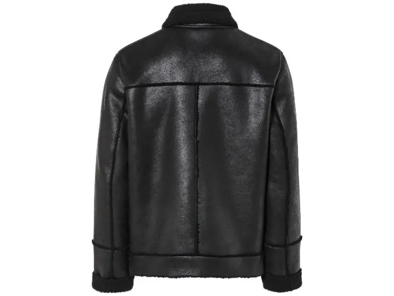 Heren bikerjack met imitatiebont<LIVERGY® Discount