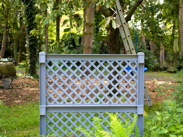 bloembak met centraal trellis, L 100 cm, 110 liter, kunststof<KHW Discount