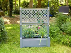 bloembak met centraal trellis, L 100 cm, 110 liter, kunststof<KHW Discount