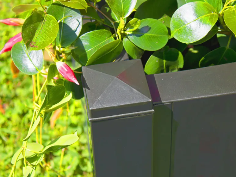 bloembak met centraal trellis, L 100 cm, 110 liter, kunststof<KHW Discount