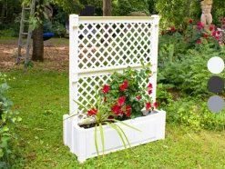 bloembak met centraal trellis, L 100 cm, 110 liter, kunststof<KHW Discount