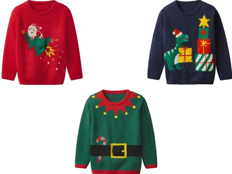 Kinder kersttrui met lampjes<lupilu® Outlet