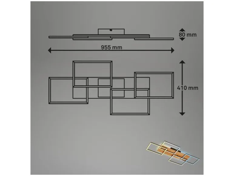 LED-plafondlamp met backlight<Briloner Outlet