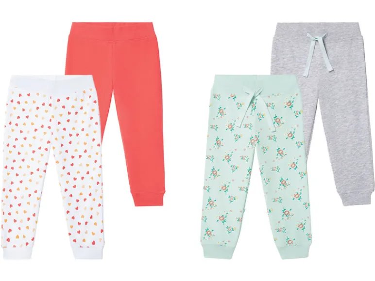 Meisjesjoggingbroek, 2 stuks, met hoog katoengehalte<lupilu® Best