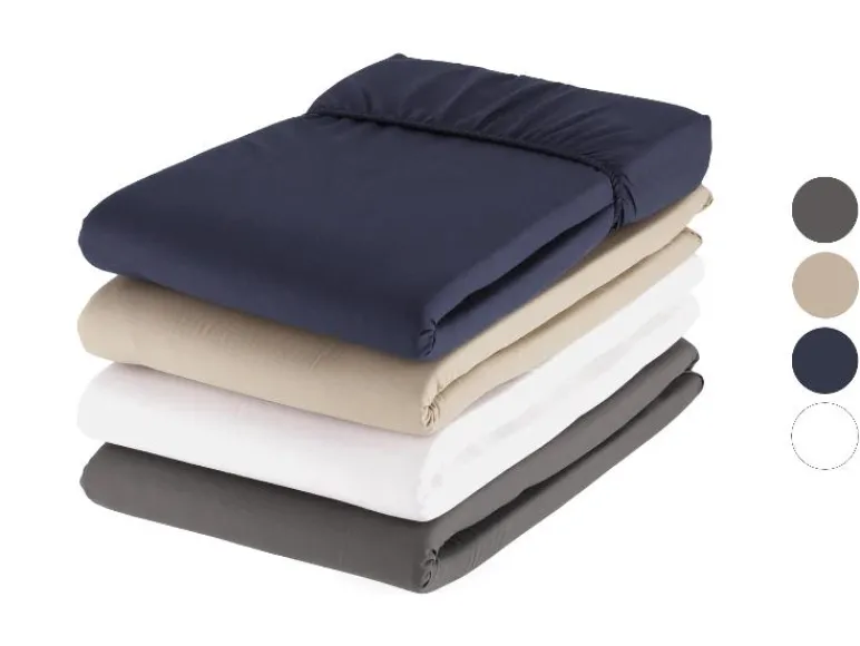Percale hoeslaken 90-100 x 200 cm<LIVARNO home Discount