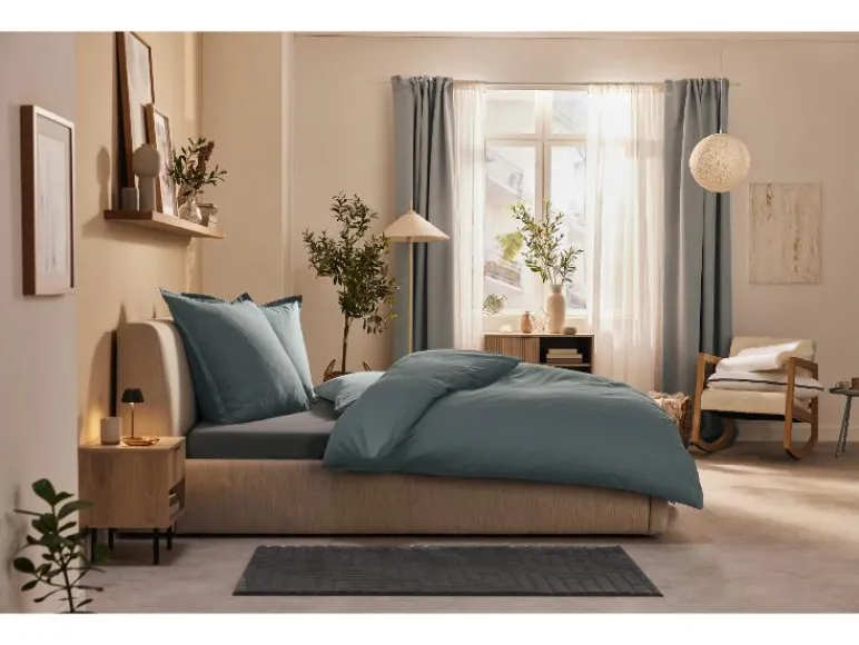 Percale hoeslaken 180-200 x 200 cm<LIVARNO home Sale