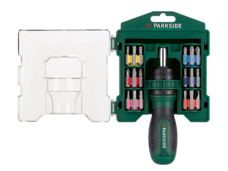 Ratelschroevendraaier met bits<PARKSIDE® Sale