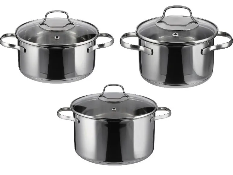 Set van 3 RVS kookpannen<SILVERCREST® Online