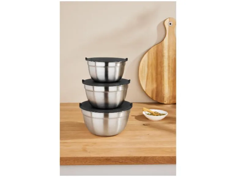 Set van 3 RVS schalen<SILVERCREST® Sale
