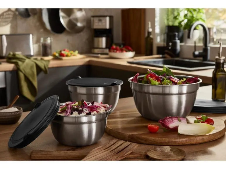 Set van 3 RVS schalen<SILVERCREST® Sale