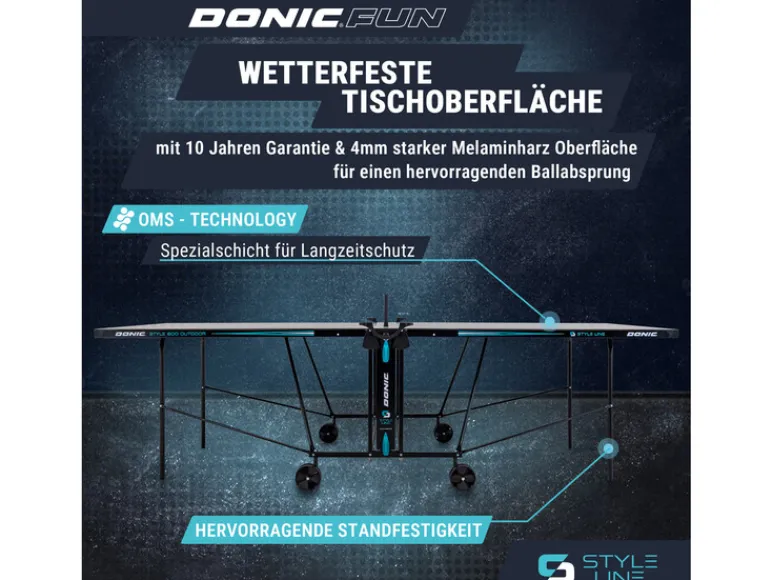 Tafeltennistafel STYLE 600 Outdoor<DONIC New