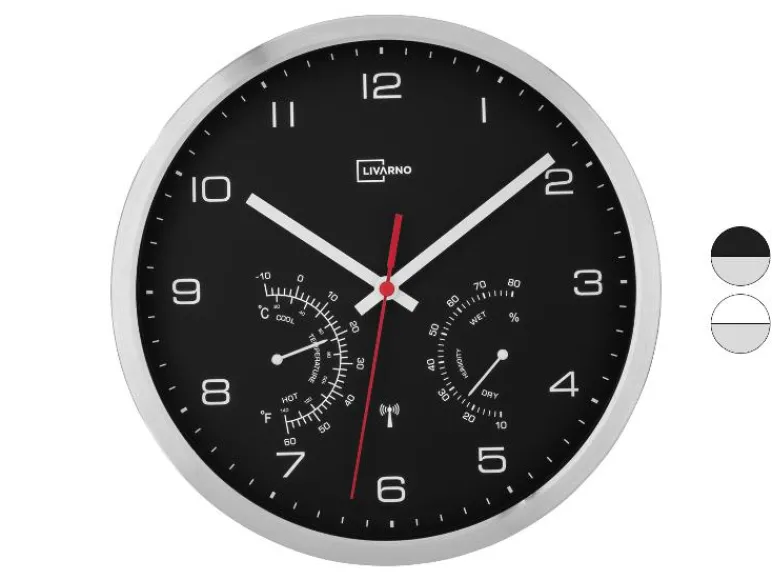 Wandklok met thermometer en hygrometer<LIVARNO home Outlet