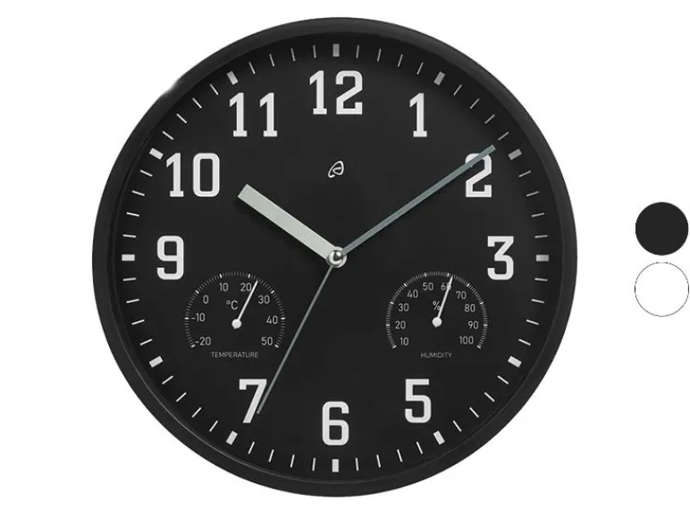 Wandklok met thermometer en hygrometer<AURIOL®