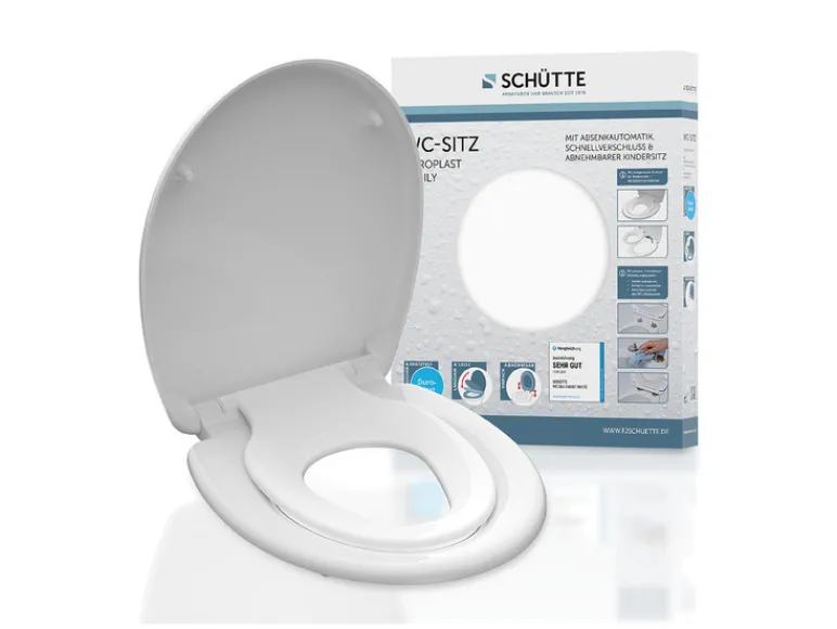 WC zitting duroplast FAMILY WHITE met soft-close-mechanisme en snelsluiting<Schütte Discount