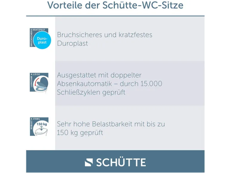 WC zitting duroplast, met soft-close-mechanisme<Schütte